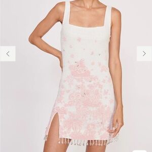 STAUD LE SABLE DRESS IVORY CHERRY BLOSSOM TOILE